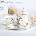 Bone china printing Flower Fine ceramic Afternoon tea set